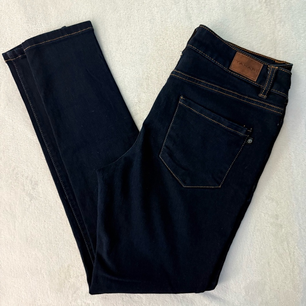 Tahari Blue Straight Leg Jeans Classic Design